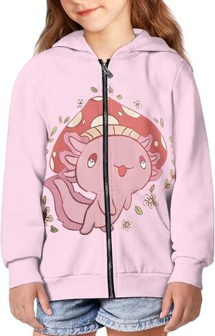 Zanxiantu Zip Up Hoodie for Girls Kids Sweatshirts Hoodies Hooded Streetwear in Saudi Arabia