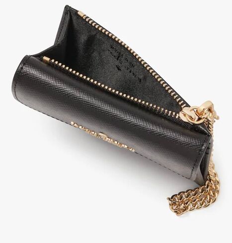 كيت سبيد نيويورك حافظة بطاقات جلدية صغيرة بغطاء قلاب من ماديسون سافيانو - اسود in Saudi Arabia
