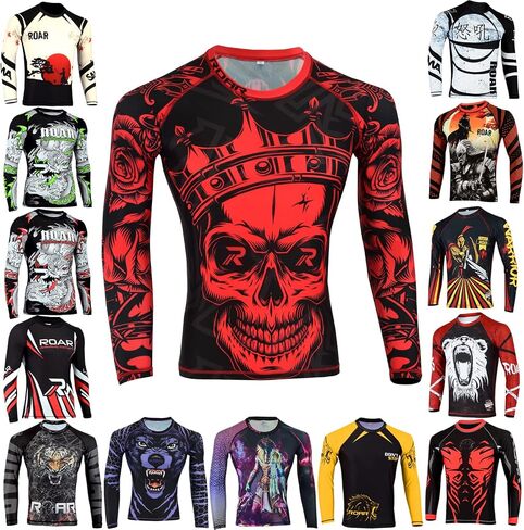 Roar BJJ Rash Guards MMA Grappling Jiu Jitsu Training No Gi Fight Wear Shirt UFC in Saudi Arabia