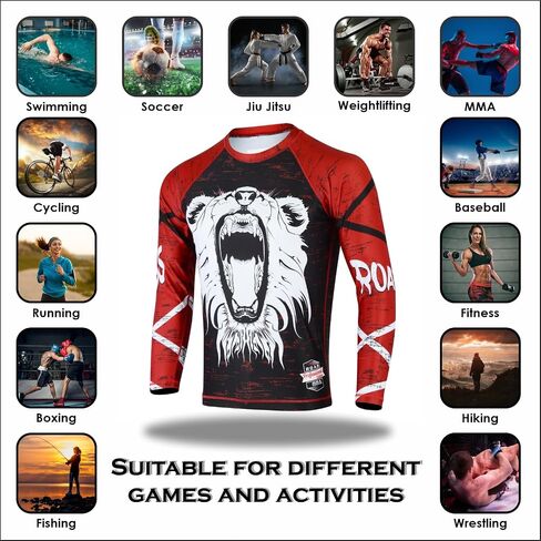 Roar BJJ Rash Guards MMA Grappling Jiu Jitsu Training No Gi Fight Wear Shirt UFC in Saudi Arabia