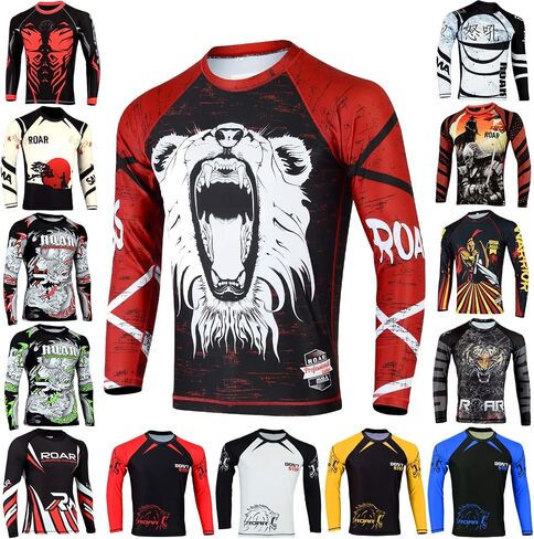 Roar BJJ Rash Guards MMA Grappling Jiu Jitsu Training No Gi Fight Wear Shirt UFC in Saudi Arabia