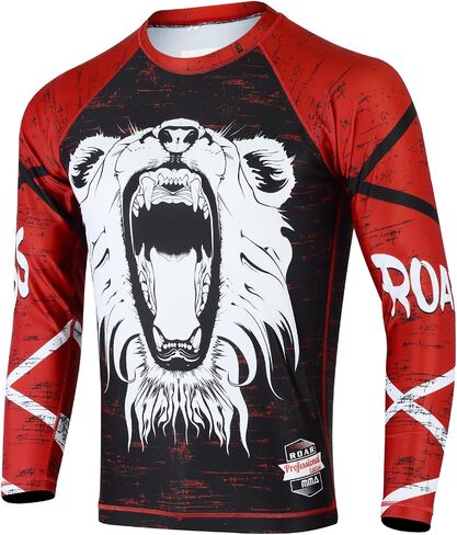 Roar BJJ Rash Guards MMA Grappling Jiu Jitsu Training No Gi Fight Wear Shirt UFC in Saudi Arabia
