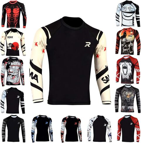 Roar BJJ Rash Guards MMA Grappling Jiu Jitsu Training No Gi Fight Wear Shirt UFC in Saudi Arabia