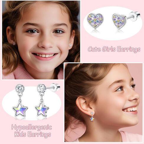 adramata الأقراط هيبوالرجينيك للفتيات النساء الجراحية الصلب الأطفال الأقراط لطيف هوجي هوب الأقراط تشيكوسلوفاكيا نجم الفراشة المسمار الظهر الأقراط 20 جرام 10 أزواج مجموعة الأقراط in Kuwait