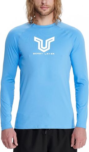 قميص السباحة الرجالي ADOREISM Rash Guard بأكمام طويلة بعامل حماية من أشعة الشمس 50+ سريع الجفاف للحماية من الشمس in Kuwait