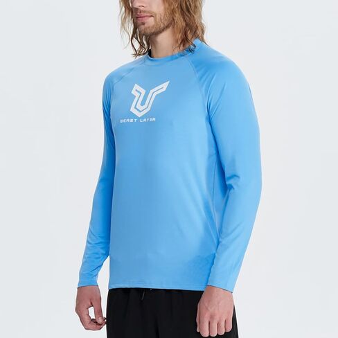 قميص السباحة الرجالي ADOREISM Rash Guard بأكمام طويلة بعامل حماية من أشعة الشمس 50+ سريع الجفاف للحماية من الشمس in Kuwait