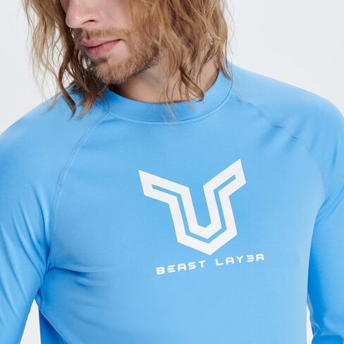 قميص السباحة الرجالي ADOREISM Rash Guard بأكمام طويلة بعامل حماية من أشعة الشمس 50+ سريع الجفاف للحماية من الشمس in Kuwait