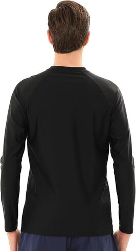 Men's Swim Shirts Rash Guard Long Sleeve UPF 50+ Sun Protection Quick Dry Compression Surf Shirt in Kuwait