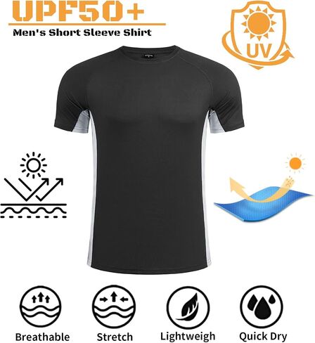 LETAOTAO Men’s Big and Tall Swim Shirt Sun Protection UPF 50+ Rash Gard Quick Dry T-Shirt in Kuwait