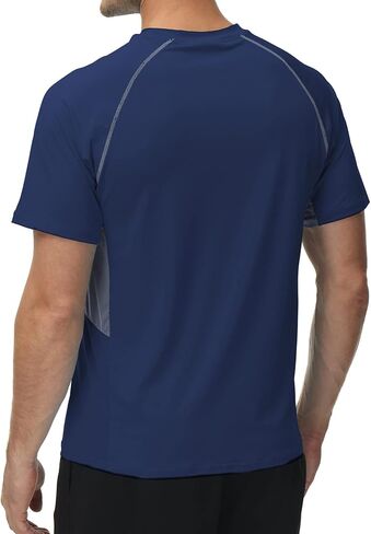 الرجال UPF 50 + طفح الحرس السباحة قميص قصير الأكمام الأشعة فوق البنفسجية حماية الشمس الشاطئ الصيد تجريب القمصان في الهواء الطلق التبريد المحملة in Kuwait