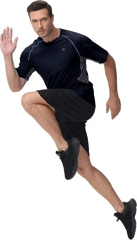 الرجال UPF 50 + طفح الحرس السباحة قميص قصير الأكمام الأشعة فوق البنفسجية حماية الشمس الشاطئ الصيد تجريب القمصان في الهواء الطلق التبريد المحملة in Kuwait