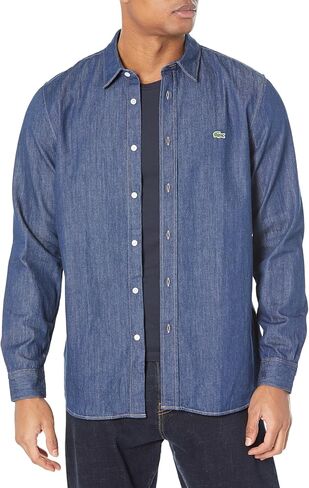 Lacoste Men's Regular Fit Organic Cotton Denim Shirt in Saudi Arabia