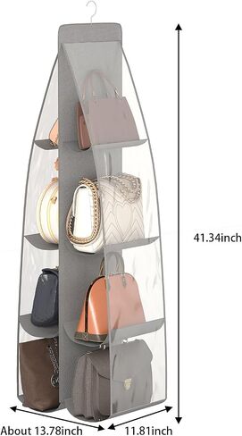 Fixwal Purse Organizer 2 Pack Closet Organizer 8 Pockets Bag Organizer for Closet, Larger Pockets Metal Hooks, Purse Storage Organizer in Saudi Arabia