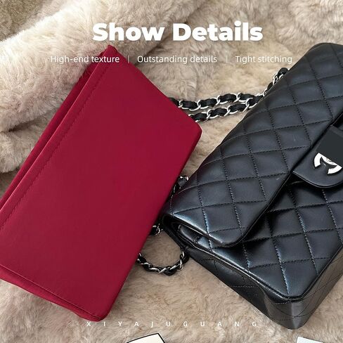 XYJG Purse Handbag Silky Organizer Insert Keep Bag Shape Fits Chanel Classic Flap CF Mini Square 17/20/Small/Medium/Jumbo/Maxi Bags, Luxury Handbag Tote Lightweight Sturdy(CF Small 23,Wine Red) in Saudi Arabia