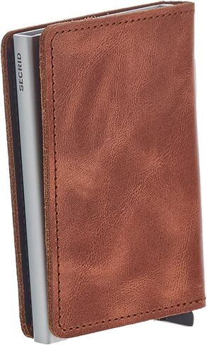 سيكرد محفظة نحيفة كلاسيكية للجنسين، اللون: بني, بني/فضي, عتيق in Kuwait
