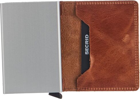 سيكرد محفظة نحيفة كلاسيكية للجنسين، اللون: بني, بني/فضي, عتيق in Kuwait