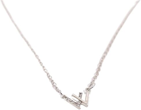 Women's Platinum Letter W Style Pendant Necklace, Luxury Design Best for Wives, Mothers in Saudi Arabia