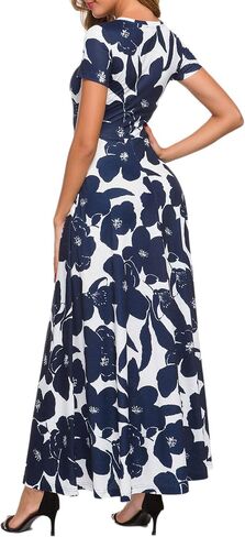 ZABERRY Women's 2024 Short Sleeve Round Neck Casual Summer Flowy Maxi Spring Dresses with Pockets in Saudi Arabia