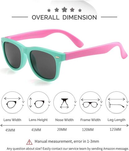Kursan Kids Polarized Sunglasses TPEE Rubber Flexible Frame Shades in Saudi Arabia