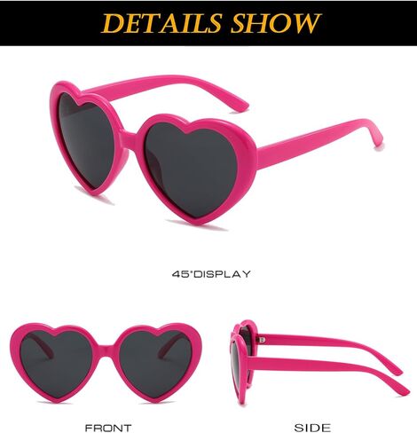 نظارات شمسية مستقطبة للأطفال من EYLRIM على شكل قلب للفتيات من سن 3 إلى 10 سنوات، نظارات شمسية جميلة ولطيفة للحفلات in Kuwait