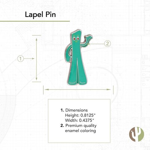 Gumby Lapel Pin Enamel Made of Metal Souvenir Hat Men Women Patriotic (Pin B) in Saudi Arabia