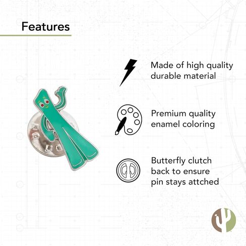 Gumby Lapel Pin Enamel Made of Metal Souvenir Hat Men Women Patriotic (Pin B) in Saudi Arabia