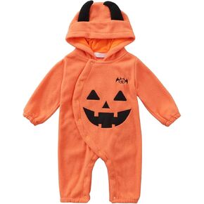 Happy Cherry Baby Boys Girls Halloween Romper Toddler One Piece Hooded Onesie Bodysuit Cute Overall Jumpsuit Cosplay Costume
