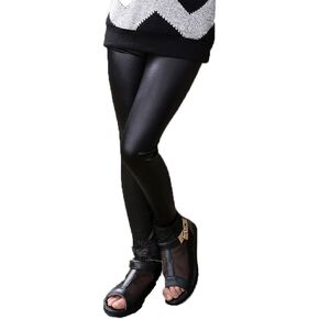 Kids Toddler Girls Faux Leather Pants Shiny Strech Leggings Tights (Black, 4T) in Saudi Arabia