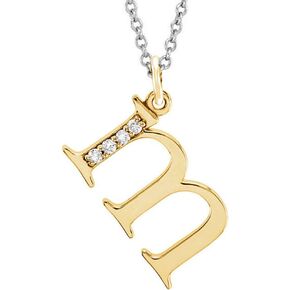 Dazzlingrock Collection 0.05 Carat (ctw) 14K Diamond Lowercase Letter 'a' to 'z' Initial Pendant, Yellow Gold