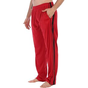 Gioberti Mens Track Running Sport Athletic Pants, Elastic Waist, Zip Bottom