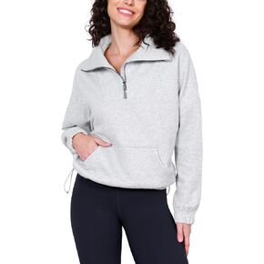 ODODOS Cinchable Sweatshirts for Women Funnel Neck Half Zipper Hoodies Fleece Lined Oversized Pullover