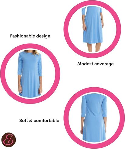 فستان 3/4 كم جذاب بطول الركبة مع جيوب للنساء من استيز - Tammee in Kuwait