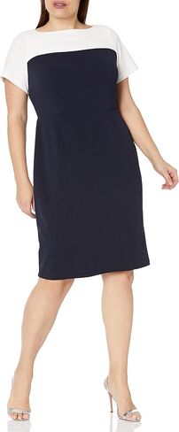 London Times Women's Boat Neck Color Blocked Sheath in Saudi Arabia