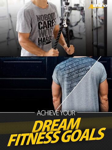 Actizio Men's Workout Shirt Sweat Activated Motivational Exercise Gym Moisture Wicking Fitness - Nobody Cares Work Harder in Saudi Arabia