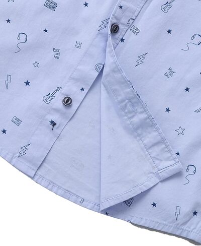 Ashwini Little & Big Boy's Button Down Long Sleeves Shirts | SkyBlue Plian T-Shirt with Chest Pocket & Collar in Kuwait