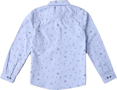 Ashwini Little & Big Boy's Button Down Long Sleeves Shirts | SkyBlue Plian T-Shirt with Chest Pocket & Collar in Kuwait