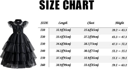فستان الأميرة Mecamelon Halloween باللون الأسود للفتيات مع مجموعة إكسسوارات in Kuwait