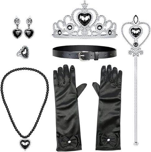 فستان الأميرة Mecamelon Halloween باللون الأسود للفتيات مع مجموعة إكسسوارات in Kuwait