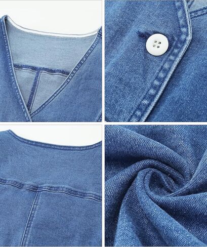 luvamia Jean Vests for Women Crop Denim Top Button Down Waistcoat Vest Tops Fashion Casual Sleeveless Jacket in Kuwait