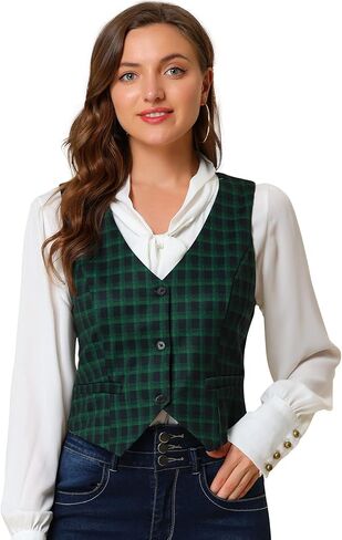 Allegra K Women's Waistcoat Steampunk Dressy Sleeveless Jacket Versatile Racerback Suit Vests in Saudi Arabia