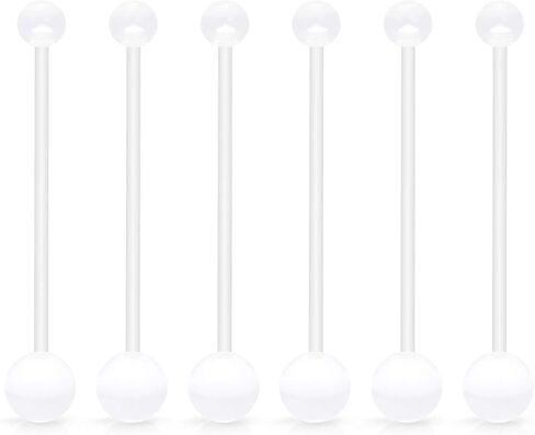 Hoeudjo 14G 1 1/2 بوصة الرياضة الحمل الأمومة المرنة Bioplast حلقات زر البطن الطويلة السرة التجنيب ثقب الجسم مجموعة من 6 in Saudi Arabia