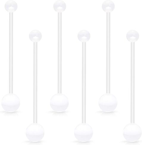 Hoeudjo 14G 1 1/2 بوصة الرياضة الحمل الأمومة المرنة Bioplast حلقات زر البطن الطويلة السرة التجنيب ثقب الجسم مجموعة من 6 in Saudi Arabia