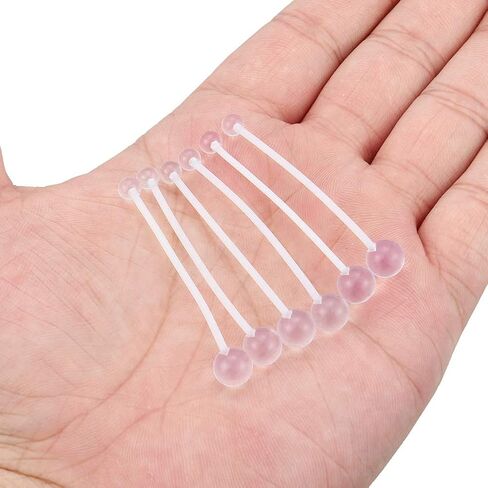 Hoeudjo 14G 1 1/2 بوصة الرياضة الحمل الأمومة المرنة Bioplast حلقات زر البطن الطويلة السرة التجنيب ثقب الجسم مجموعة من 6 in Saudi Arabia