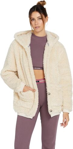 Volcom womens Fyresyde Body Wrap Oversized Front Botton Hoodie in Saudi Arabia