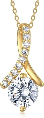 SISGEM 14K Solid Gold Infinity Pendant Necklaces for Women with 1 Carat 5A Cubic Zirconia Infinite Love Jewelry Christmas Birthday Gifts for Mom Wife Girls 16''-18'' in Saudi Arabia