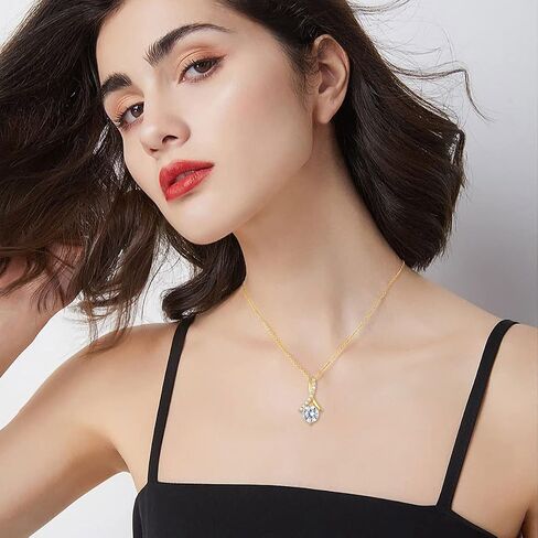 SISGEM 14K Solid Gold Infinity Pendant Necklaces for Women with 1 Carat 5A Cubic Zirconia Infinite Love Jewelry Christmas Birthday Gifts for Mom Wife Girls 16''-18'' in Saudi Arabia