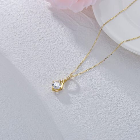 SISGEM 14K Solid Gold Infinity Pendant Necklaces for Women with 1 Carat 5A Cubic Zirconia Infinite Love Jewelry Christmas Birthday Gifts for Mom Wife Girls 16''-18'' in Saudi Arabia