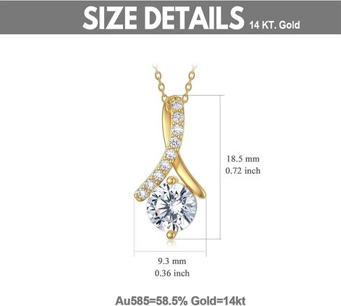 SISGEM 14K Solid Gold Infinity Pendant Necklaces for Women with 1 Carat 5A Cubic Zirconia Infinite Love Jewelry Christmas Birthday Gifts for Mom Wife Girls 16''-18'' in Saudi Arabia