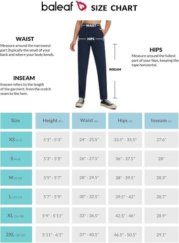 BALEAF Women's Golf Pants Ankle Sweatpants Stretch High Waist with Zipper Pockets Work Athletic Travel Petite UPF50+ in Saudi Arabia