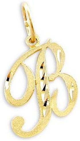 Sonia Jewels 14k Yellow Gold Initial Letter B Pendant in Saudi Arabia
